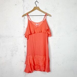 Parker Thatcher Coral Peach Cocktail Cold Shower Mini Dress Size Medium